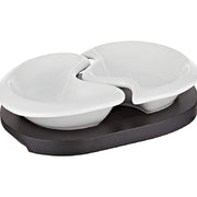 Harmony Ceramic Bowl With Tray White 3 Piece Plate