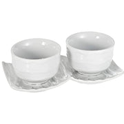 Harmony Ceramic Bowl With Tray White 3 Piece