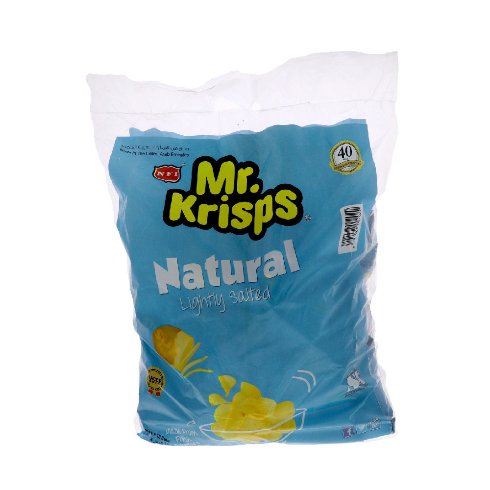 Mr.Krisps Natural Salt Potato Chips 25x15gm