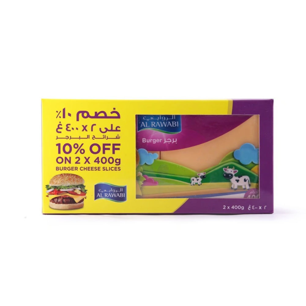 Al Rawabi Burger Cheese Slices 2x400Gm