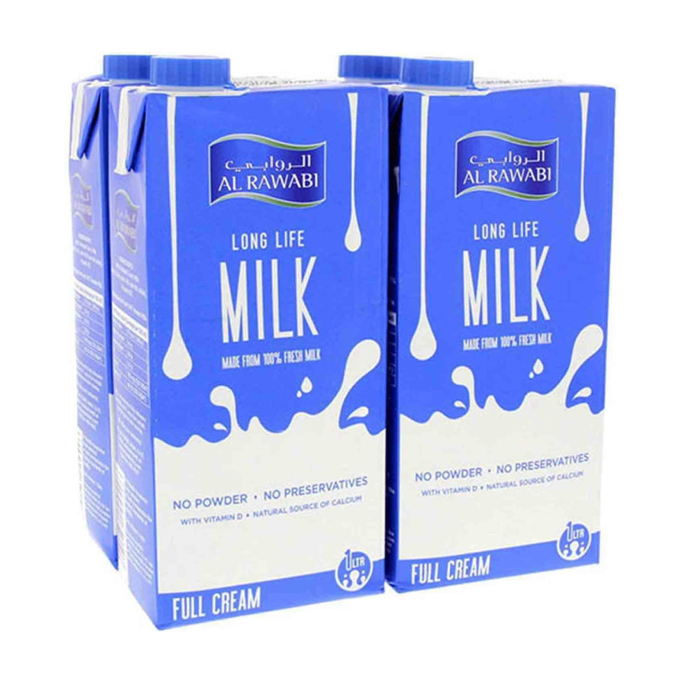 Al Rawabi UHT Milk Full Fat 4x1L