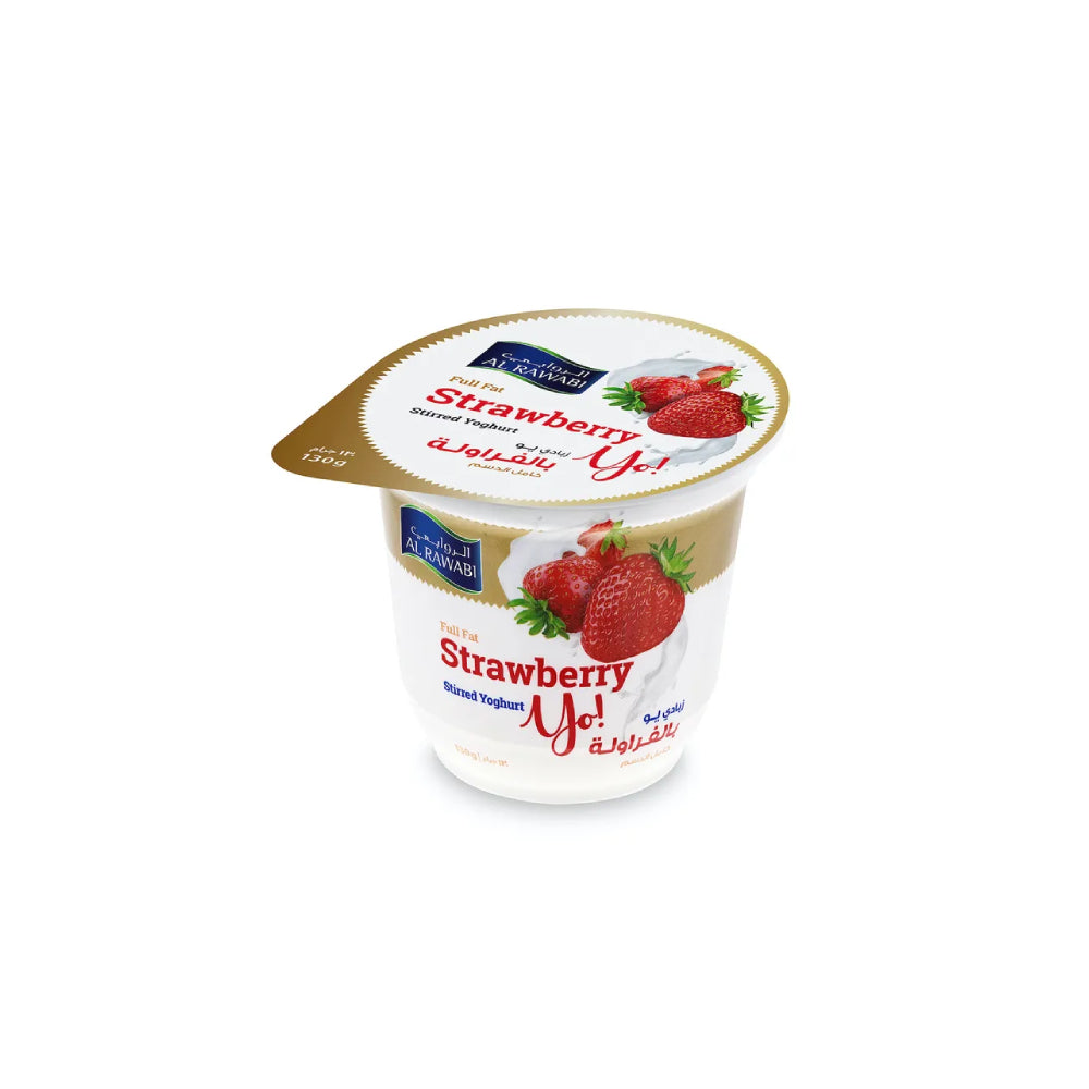Al Rawabi Single Pot Yoghurt Strawberry 130gm