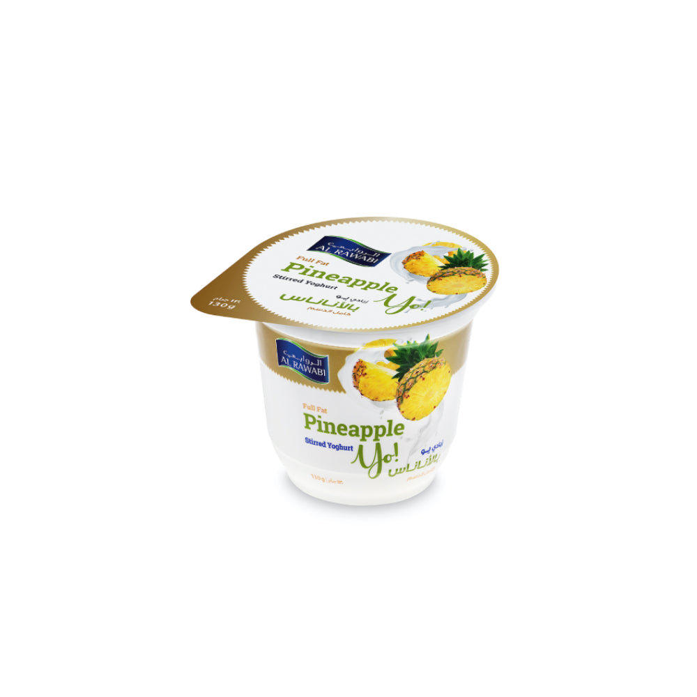 Al Rawabi Single Pot Yoghurt Pine Apple 130gm
