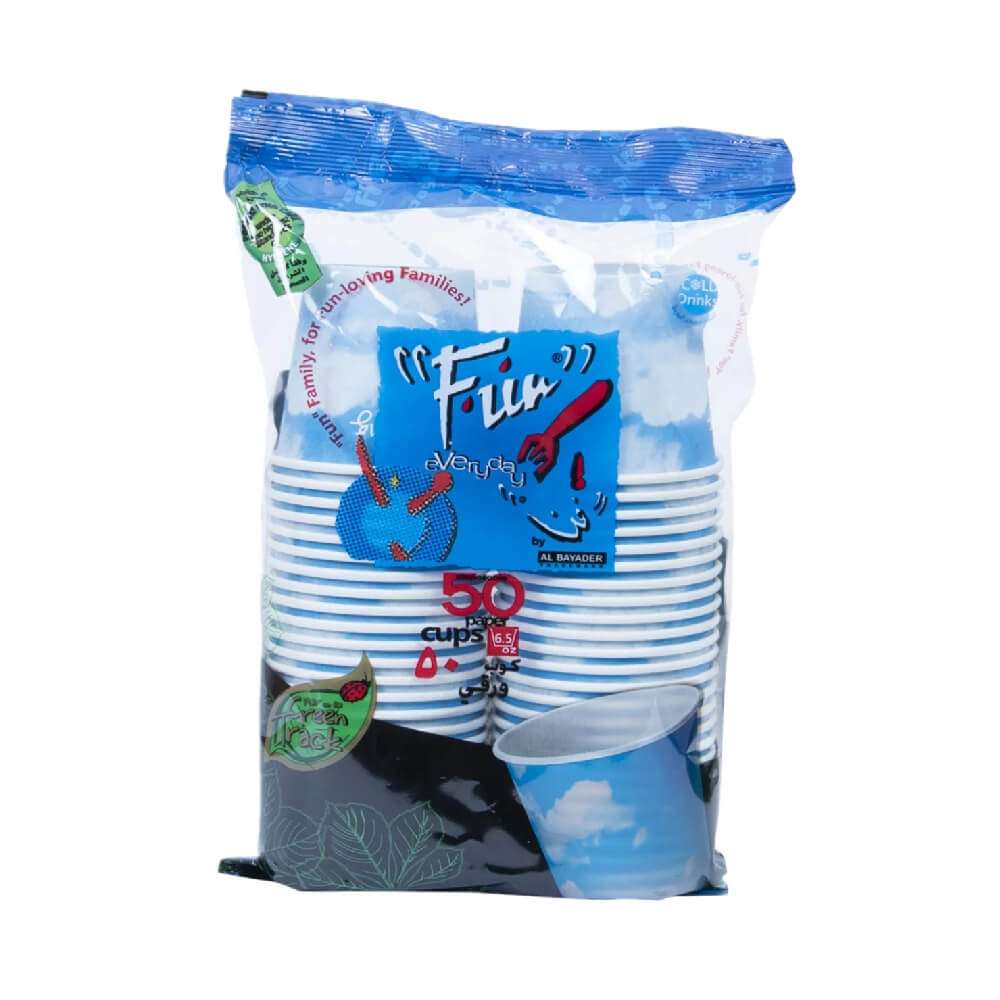 Fun Paper Cup Blue Skies 6.5oz 50 Pieces