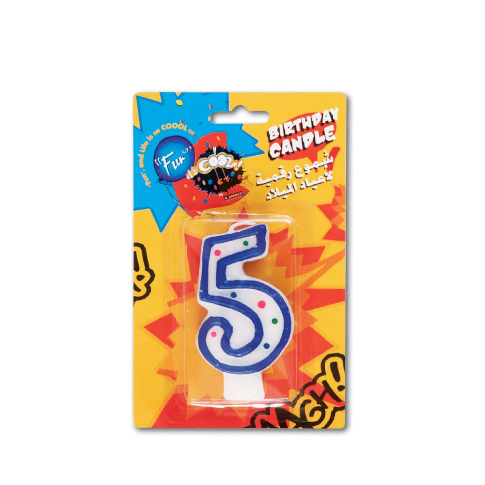 Fun Numeral 5 Birthday Candle 15x9.5x1.8cm