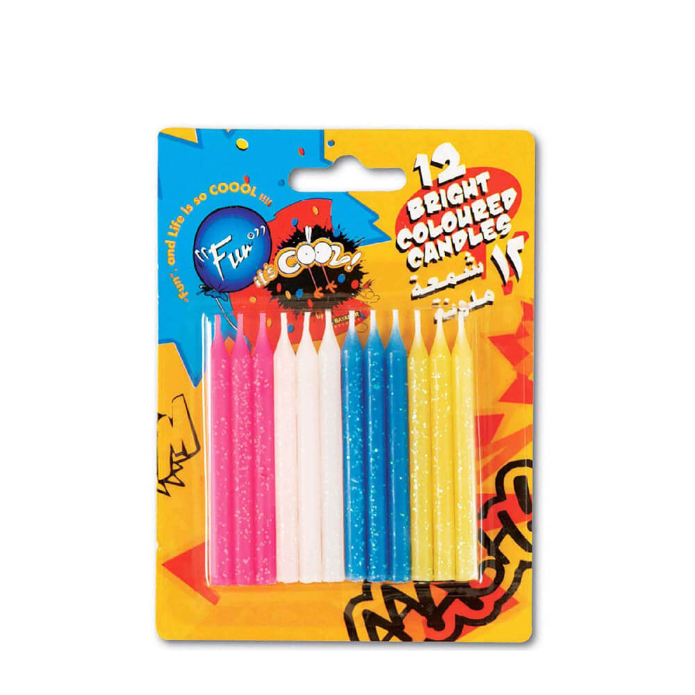 Fun Standard Birthday Candles + Holders 12s