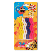 Fun Wavy Candles Assorted Colours + Holders 8s