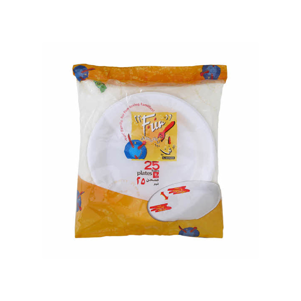 Fun Foam Plate Round White 25s