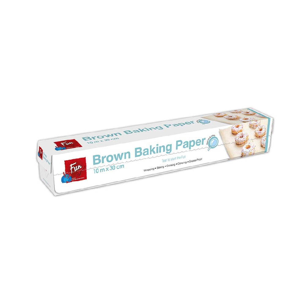 Fun Silicon Coated Baking Paper Roll 10mx30cm Brown