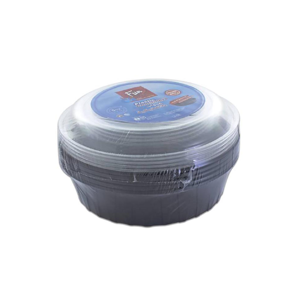 Fun Multipurpose Black Round Container 24oz+Lid 5s