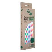 Fun Paper Straight Straw 6X197mm Spiral Assrt Colors