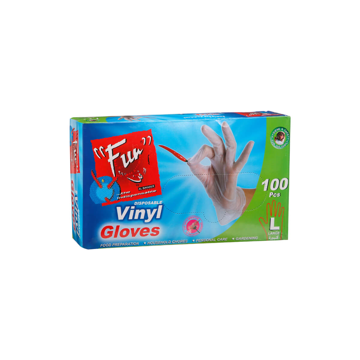 Fun Disposable Vinyl Gloves Medium 100s