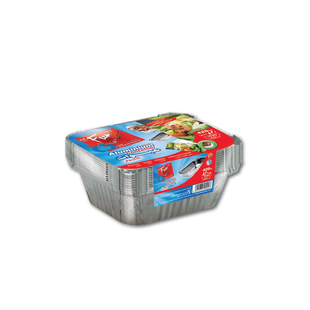 Fun Aluminium Container With Lid 420Cc