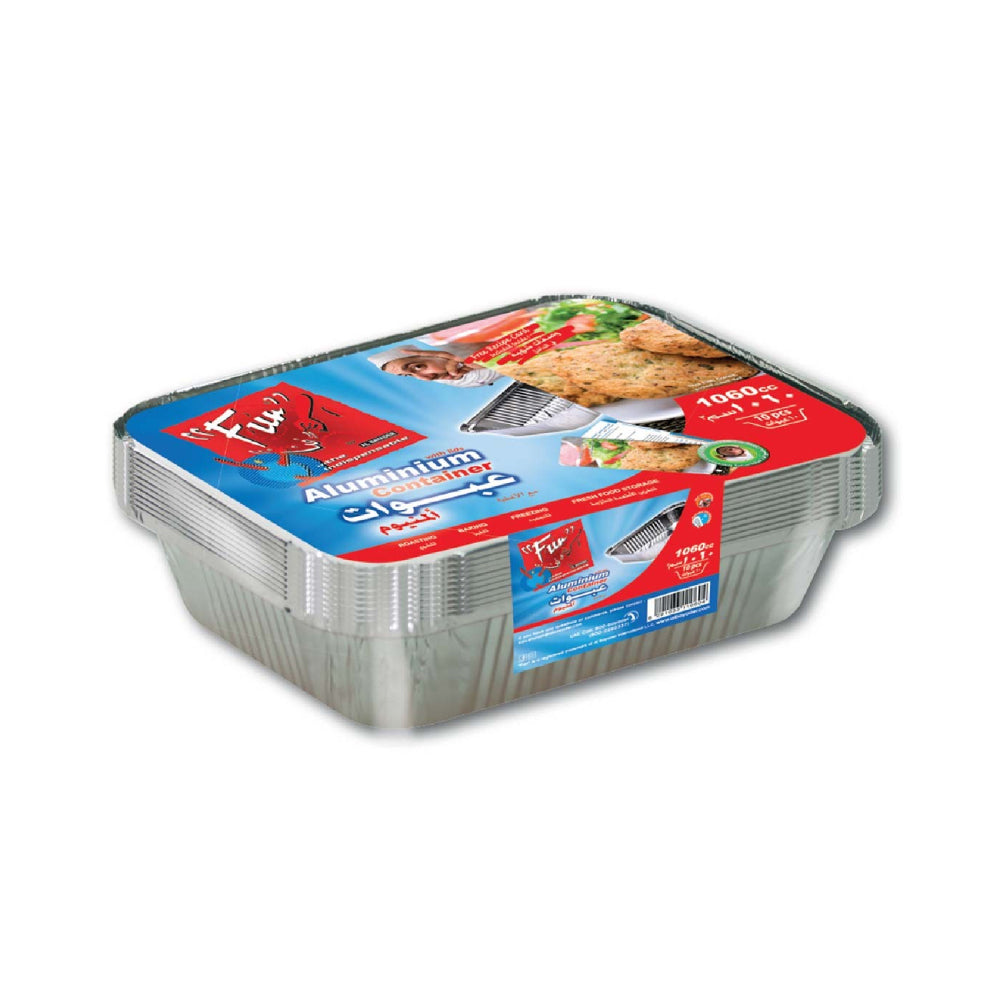 Fun Aluminum Container With Lid 1060CC 10s