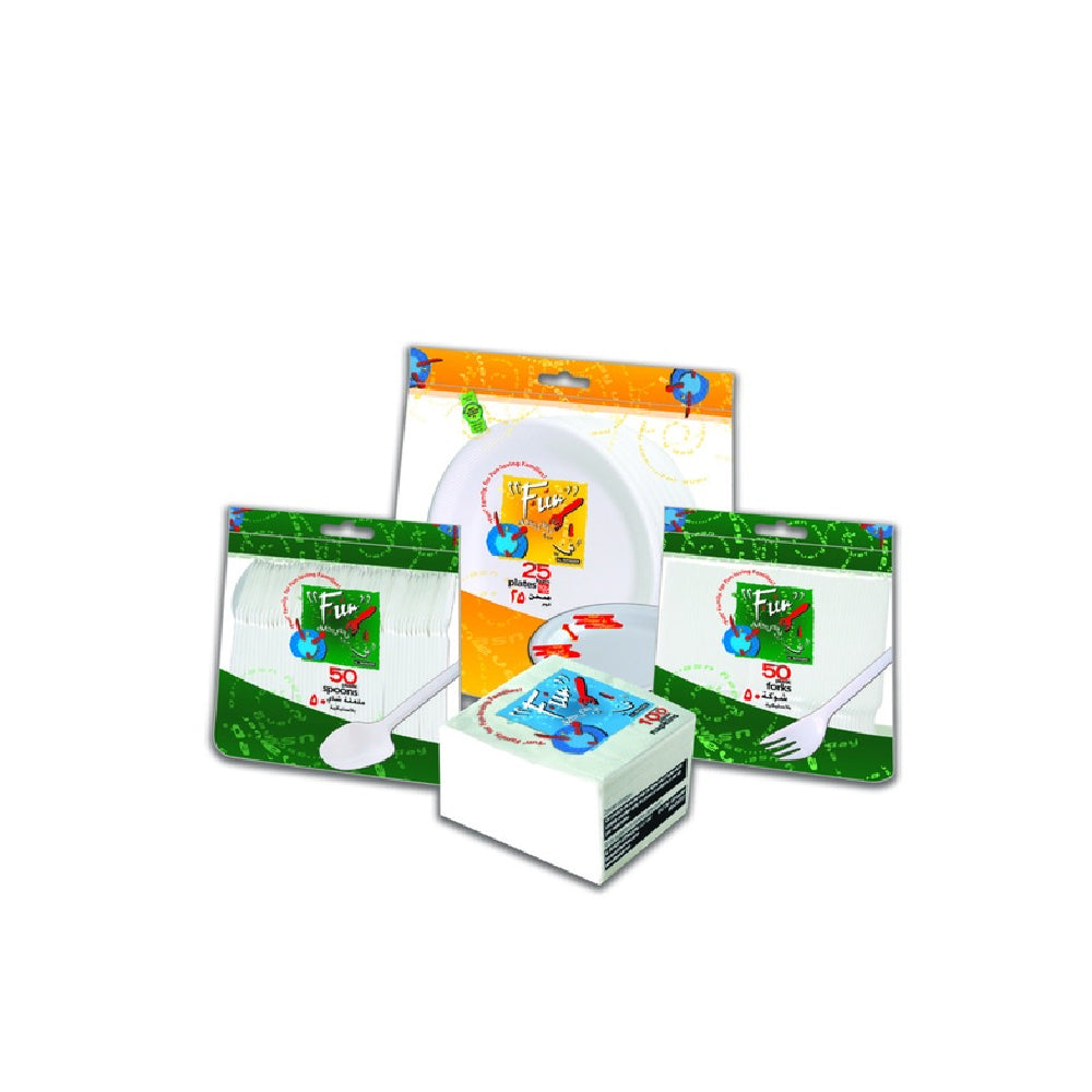 Fun Promo Pack Foam Plate Napkin Cup Spoon