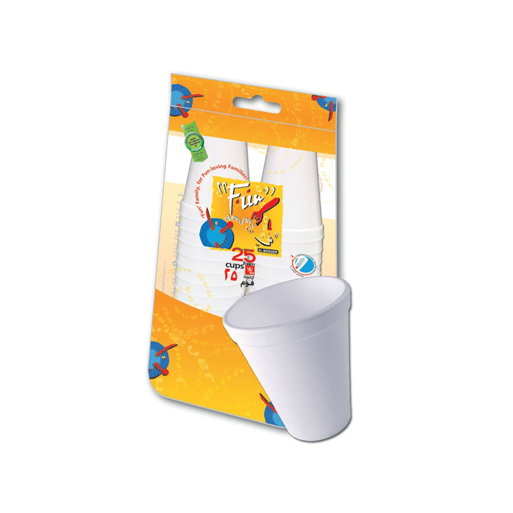 Fun Foam Cup White 6oz 25s