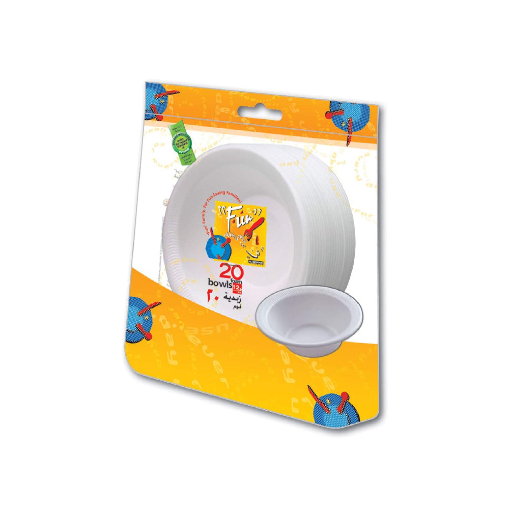 Fun Foam Bowl White 12oz 20s