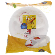 Fun 3 Compartment Foam Plate White 10 inch 25pcs