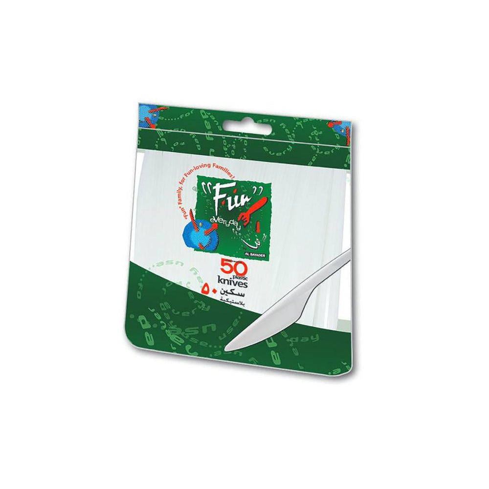 Fun White Plastic Knife 6.5in 50s