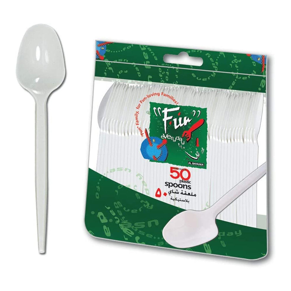 Fun Plastic Spoon White 50s