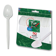 Fun Plastic Spoon White 50s