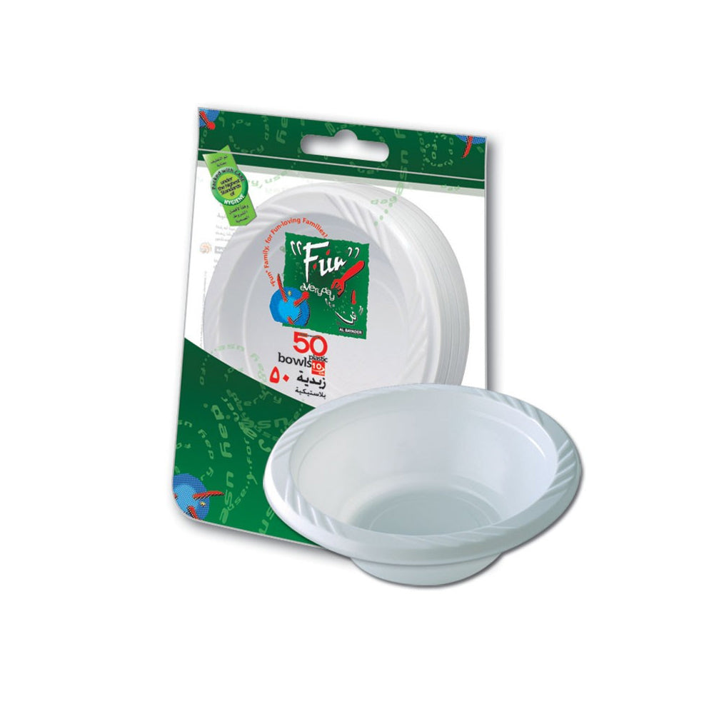Fun Plastic Bowl White 10cm 50s
