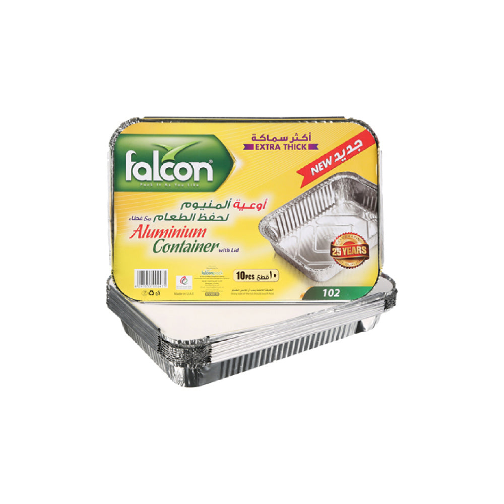 Falcon Retail Aluminum Container Rect 102 83190 With Lid