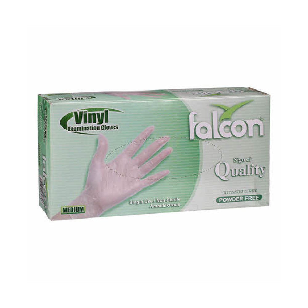 Falcon Gloves Vinyl Powder Free Medium 100s