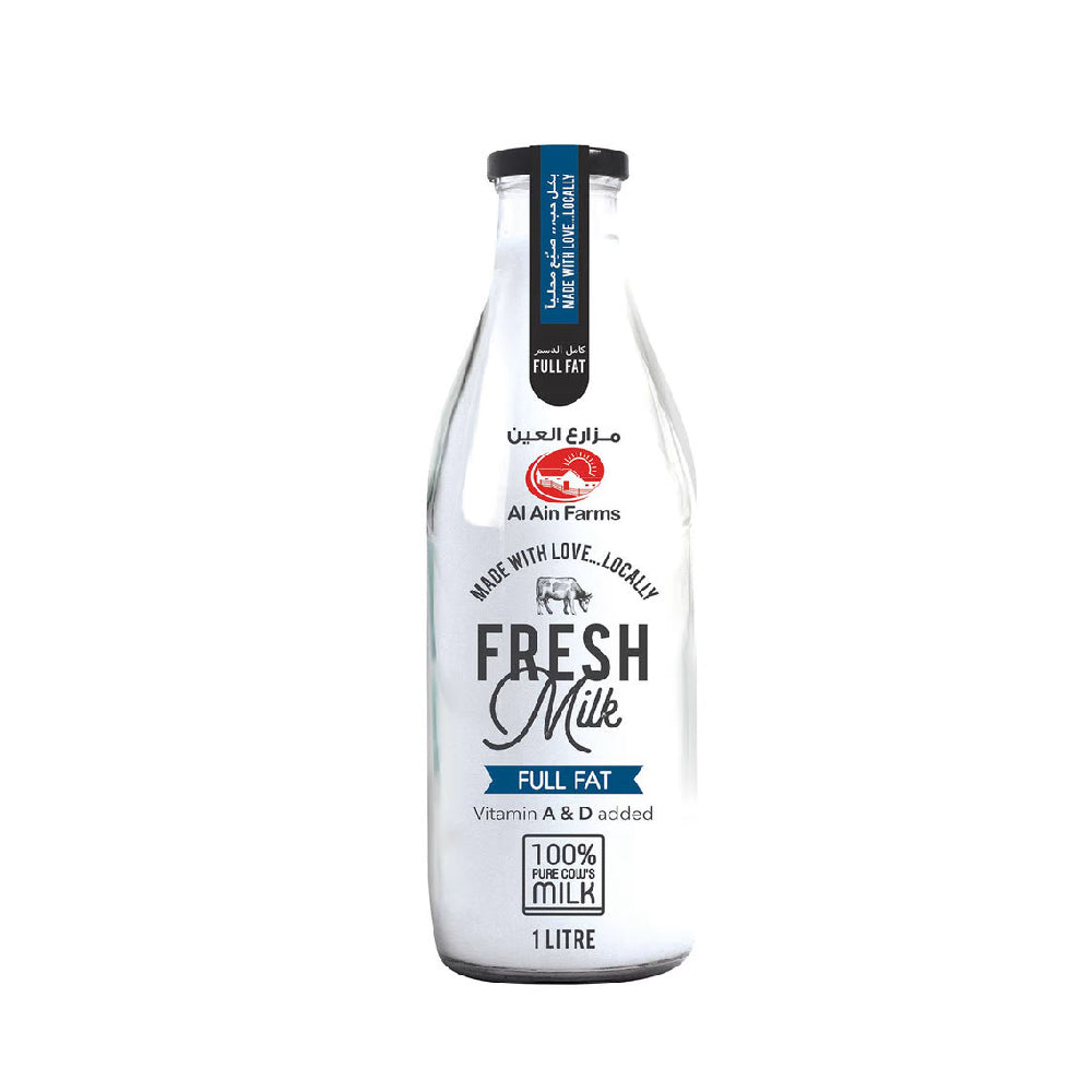 Al Ain Full Cream Milk Glass Bottle 1L