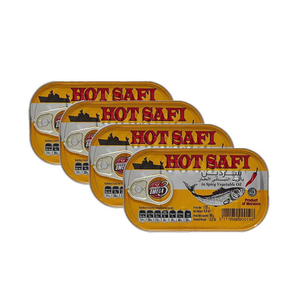 Safi Sardine in Vegetable Oil Spicy 120Gx4
