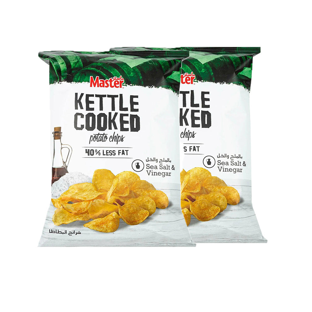 Master Kettle Cooked Chips Salt & Vinegar 170Gmx2