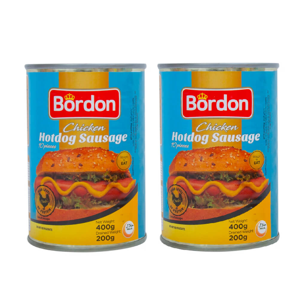 Bordon Chicken Hot Dog Sausage 2x400gm