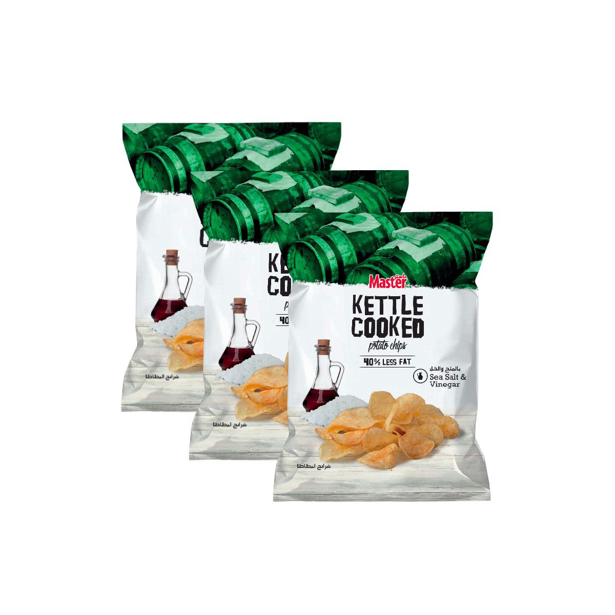 Master Kettle Cooked Sea Salt & Vinegar Potato Chips 3x45g
