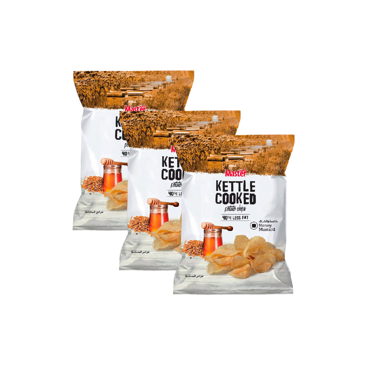 Master Kettle Cooked Honey & Mustard Potato Chips 3x45g