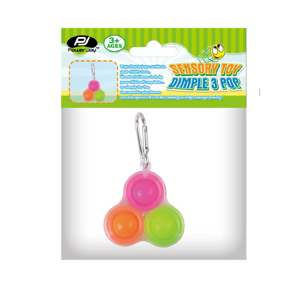 Power Joy Fidget Toy Dimple 3 Pop Keychain