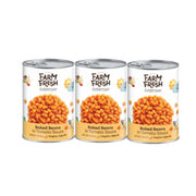Farm Fresh Baked Beans In Tomato Sauce 3x420gm