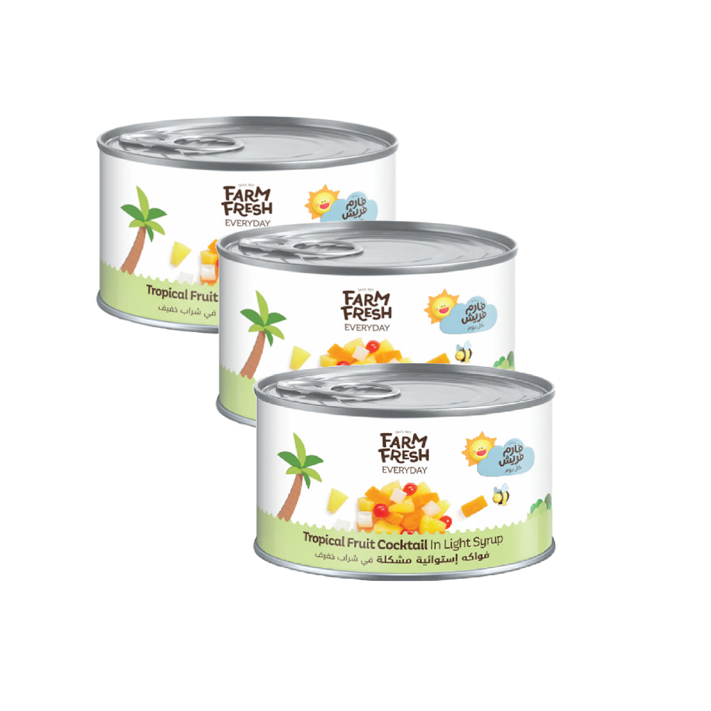 Farm Fresh Tropical Fruit Cocktail In Light Syrup 3x227gm
