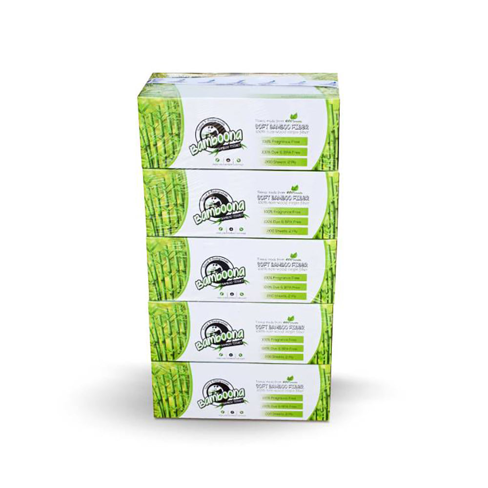 Bamboona Facial Tissue 200 Sheetsx5