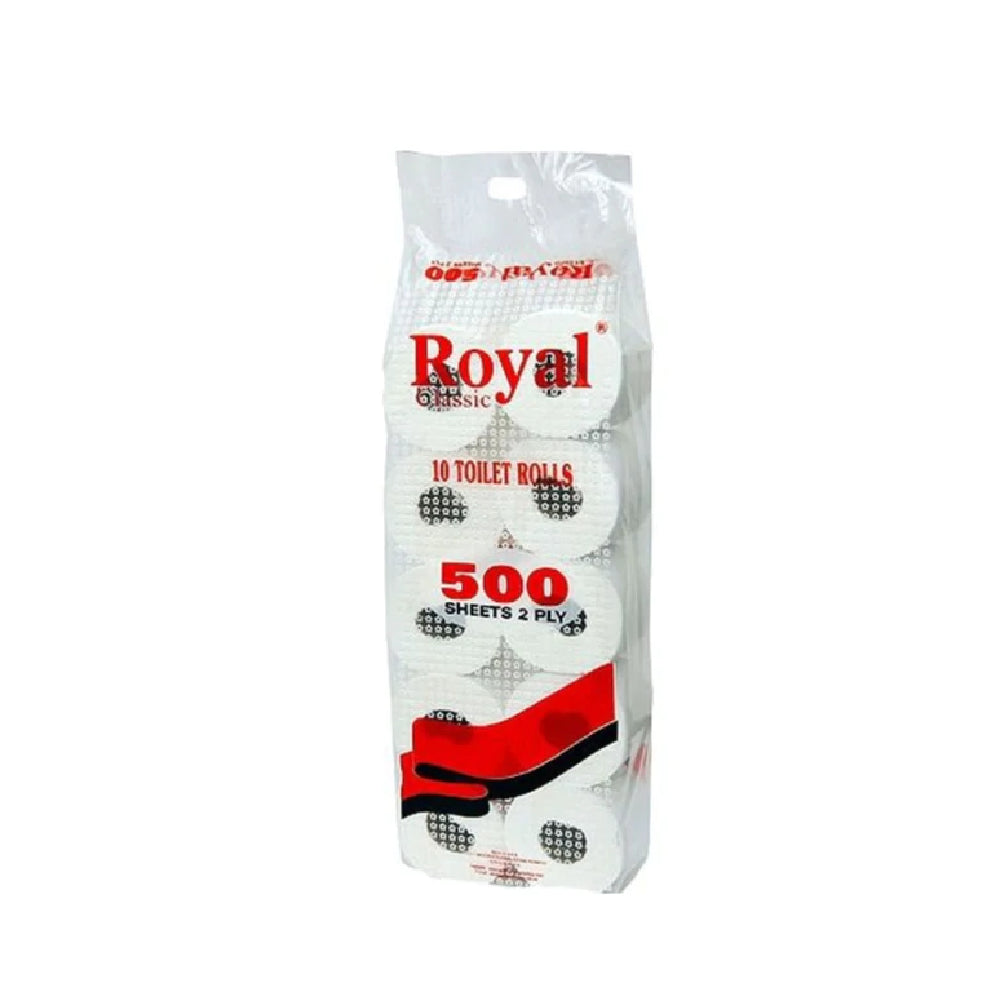 Royal Classic Toilet Roll 500 Sheetsx10 Rolls