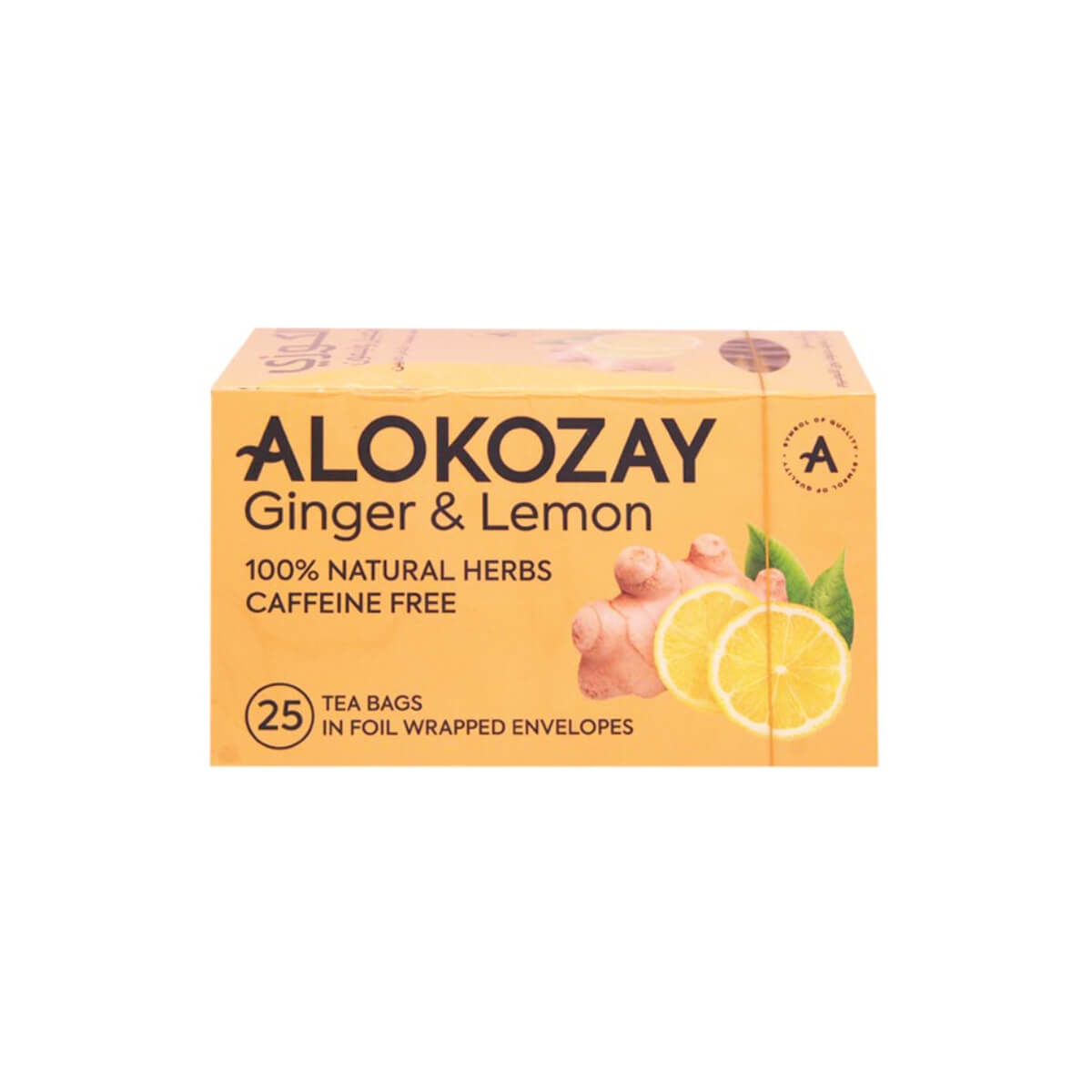 Alokozay Ginger & Lemon 100% Natural Herbs Caffeine Free Tea Bags 25