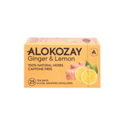 Alokozay Ginger & Lemon 100% Natural Herbs Caffeine Free Tea Bags 25