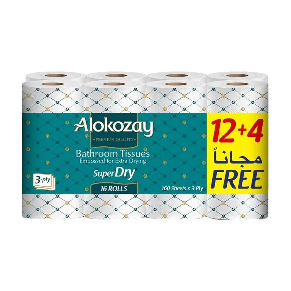 Alokozay Bathroom Tissue 3Ply 12+4x160s
