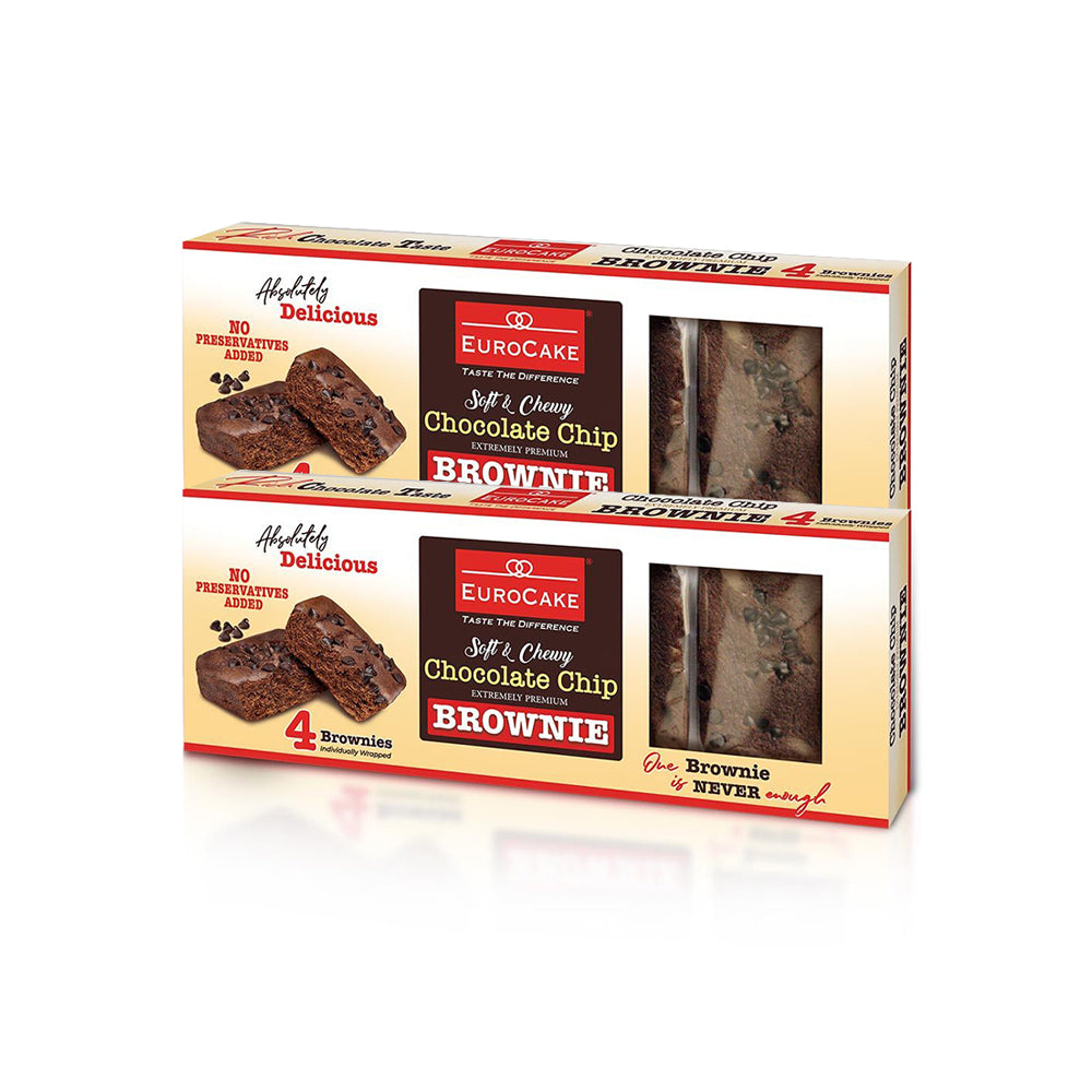 Eurocake Chocolate Chip Brownie 4's 240Gx2 @ SP