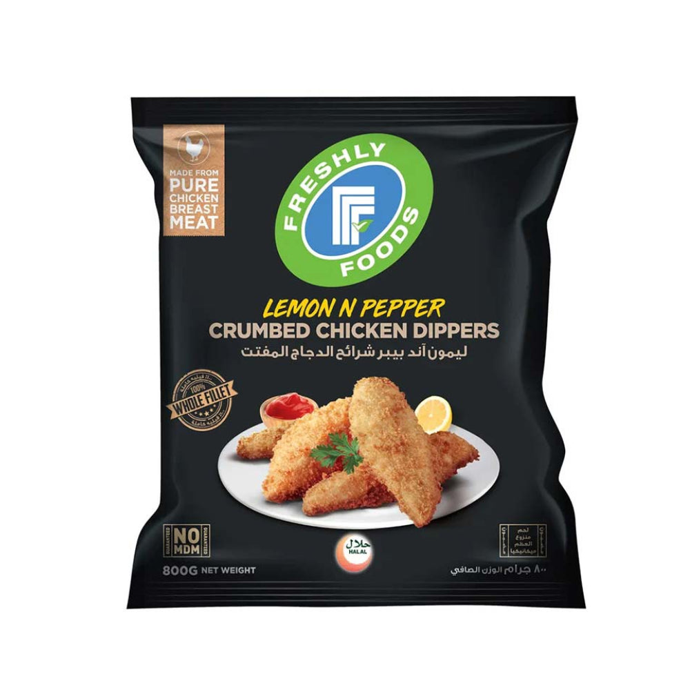 Freshly Foods Lemon And Pepper Crumbed Chicken Fillets 800gm
