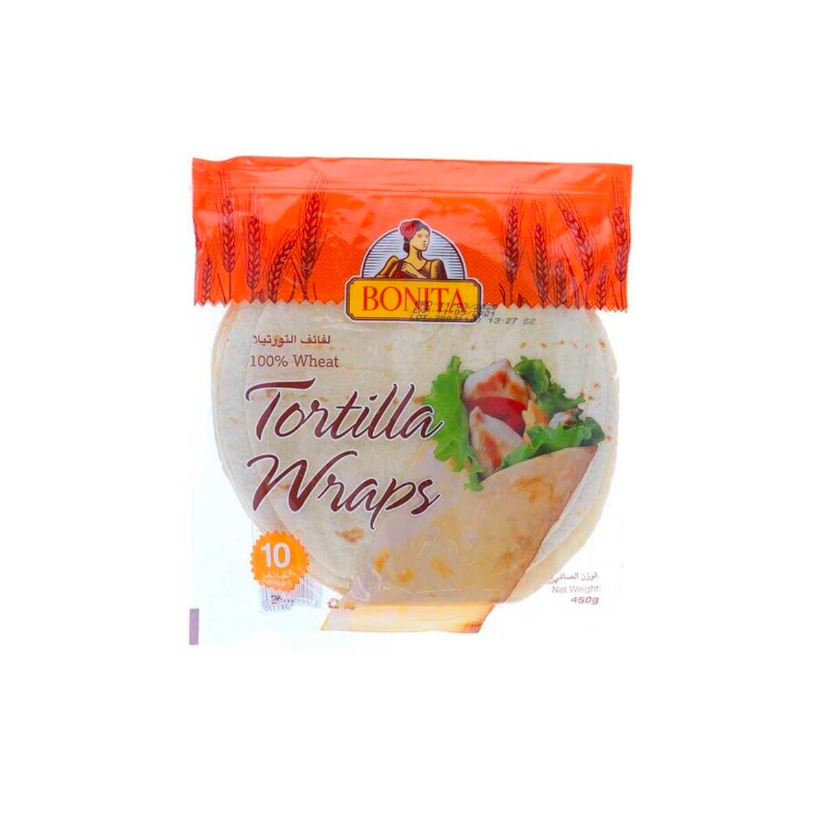 Bonita Wheat Flour Tortilla Wraps 20cm 10 Pieces 450g