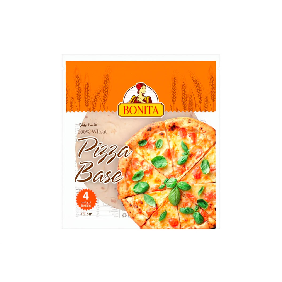 Bonita Pizza Base Wheat 19cm 340gm