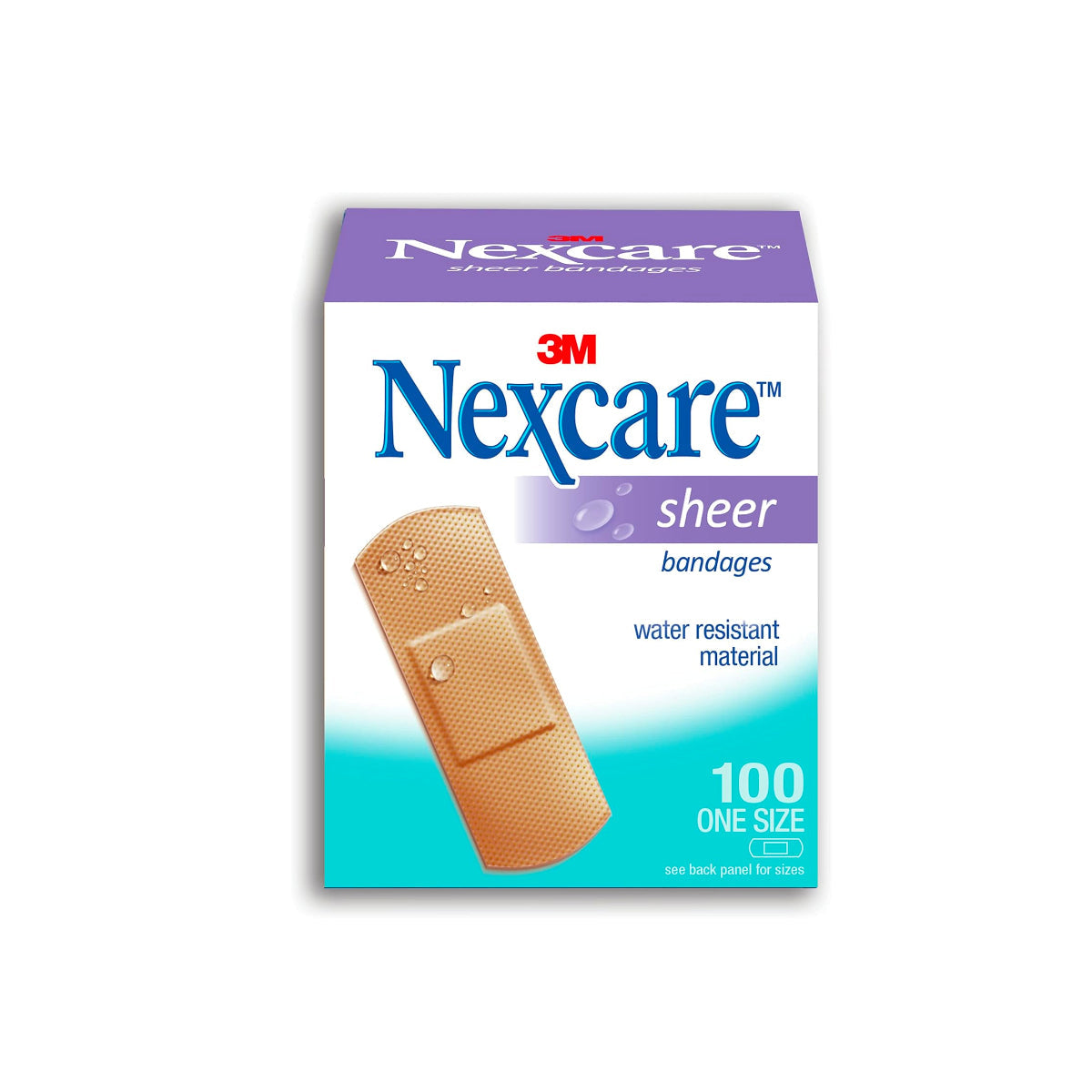 Nexcare Water Resistant Sheer Bandages 72x25mm 100 Pieces