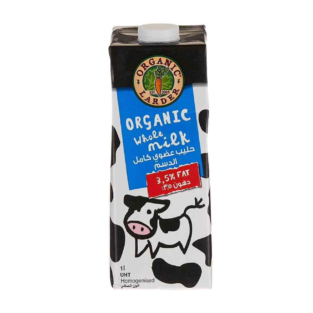 Organic Larder Whole Milk With 3.5% Fat 1L