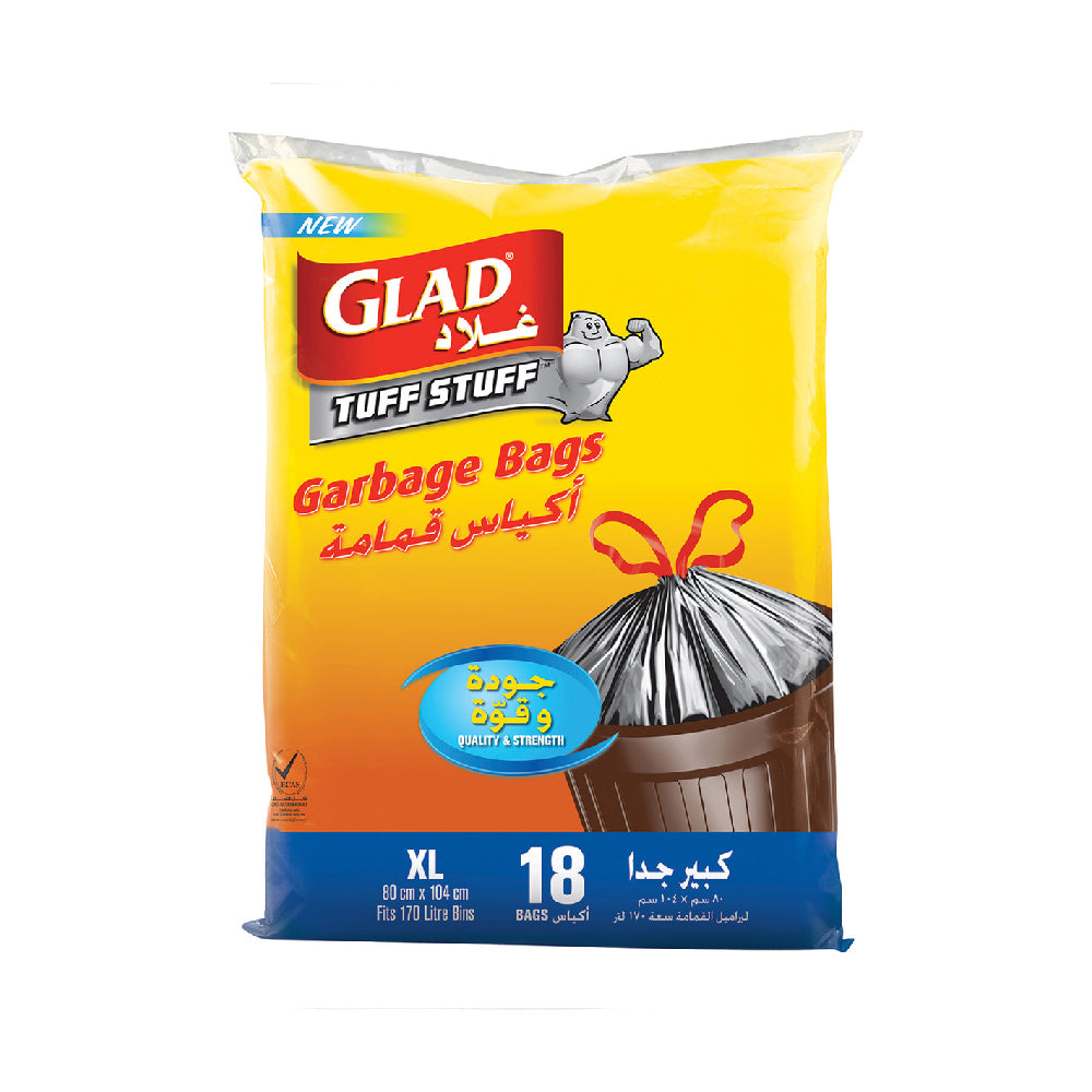 Glad Tuff Stuff Garbage Bag XL 170L 18s