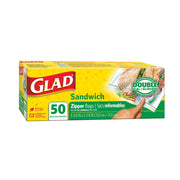 Glad Sandwich Zipper Food Storage Bags 50s